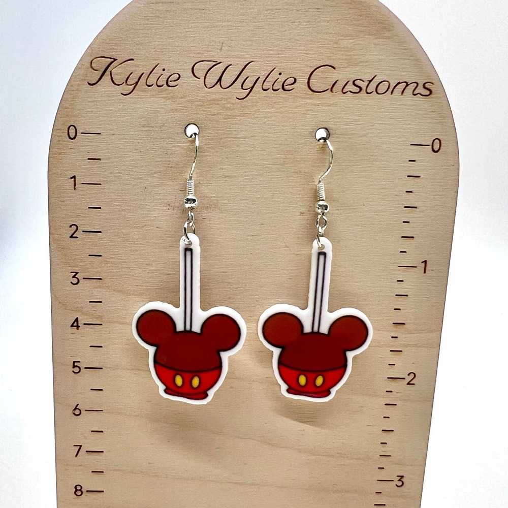 Mickey Caramel Apple Earrings - Orlando Vacation Earrings - Food Earrings - Picture 7 of 7